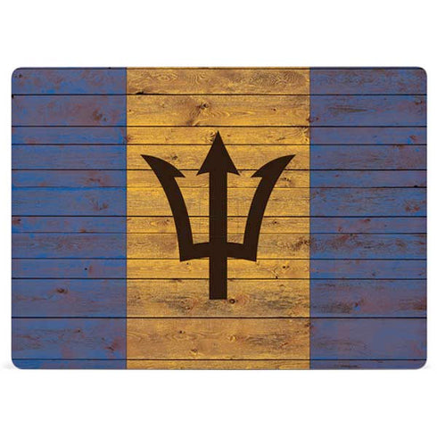 Barbados Flag Dark Wood Surface Laptop 2 Skin